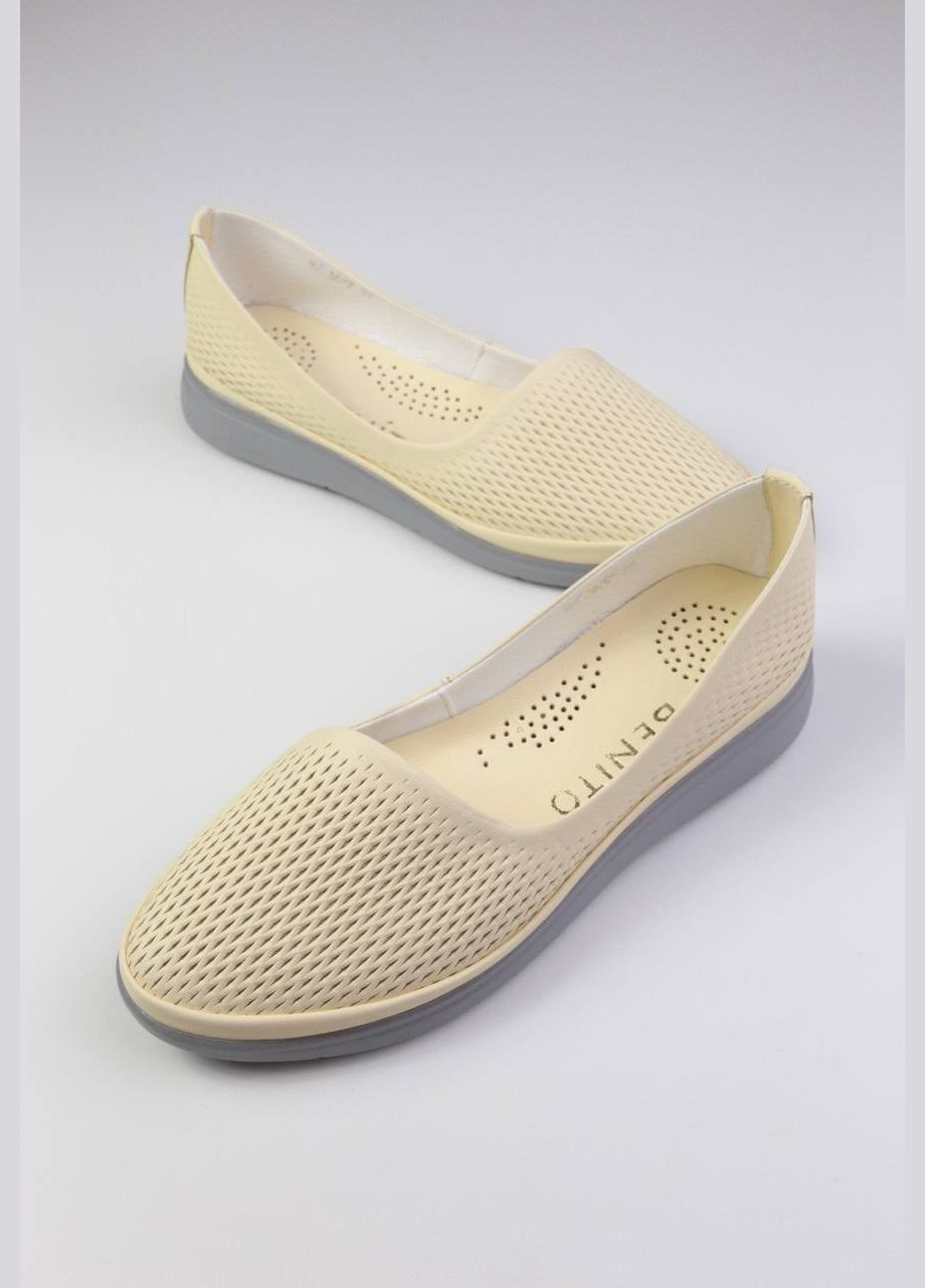 Женские балетки Benito | жёлтые однотонные натуральная кожа (316646135)