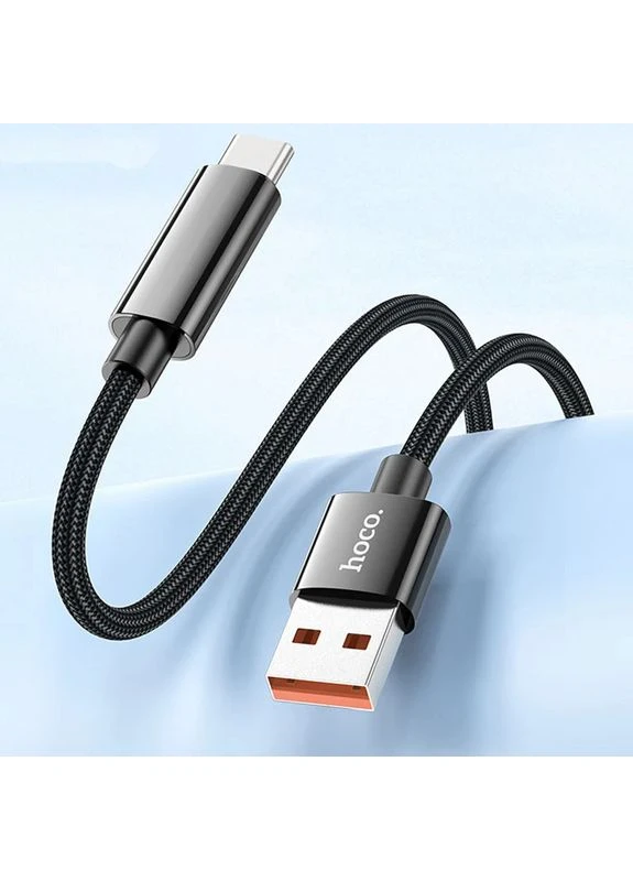 Дата кабель Hoco 5A USB to Type-C з дисплеєм 1.2 м TPE No Brand U125 Benefit (402119223)