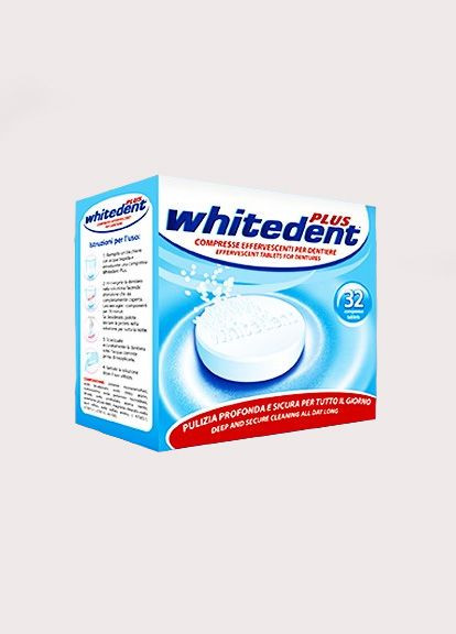 Таблетки для очищення зубних протезів Whitedent Plus 32 шт ORAL-FACE (278633939)