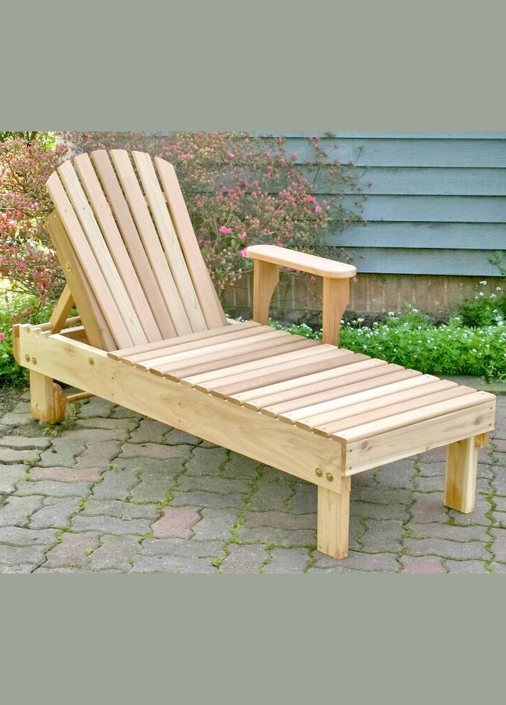 Шезлонг садовый из дерева Мадират бланже (ШЗЛ-001801) No Brand (328960081)