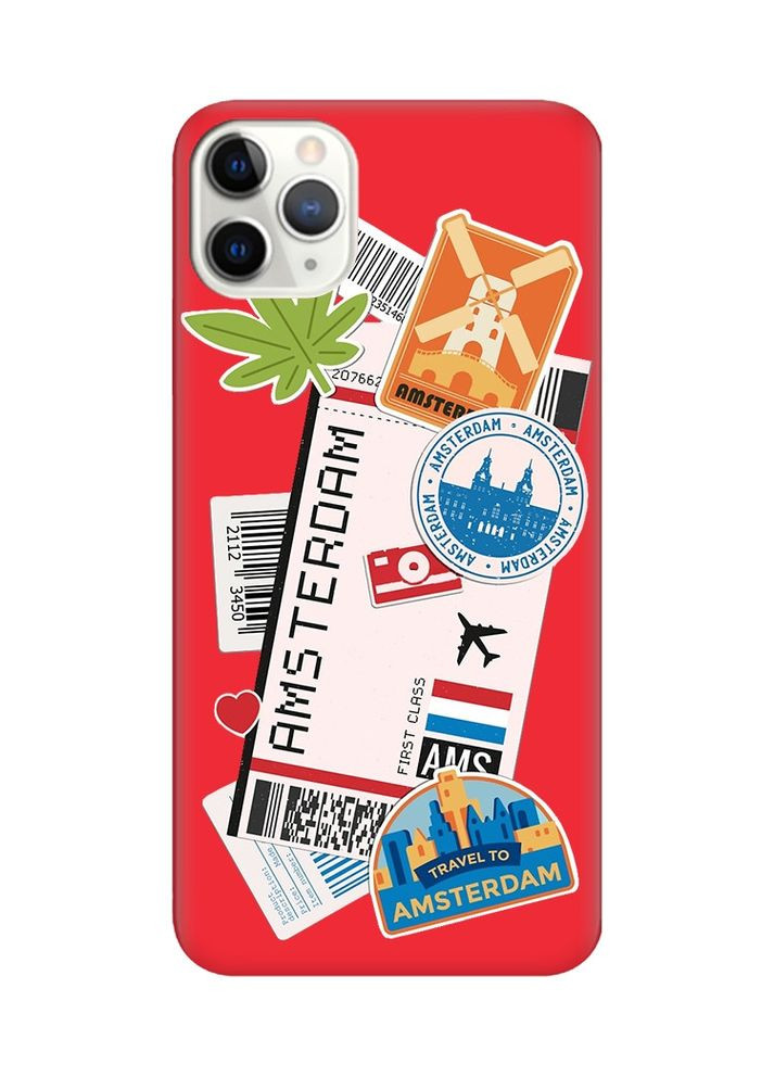Матовий червоний чохол на iPhone 11 Pro Max (6.5):: Подорожі. Амстердам (принт 327) Creative (360680063)
