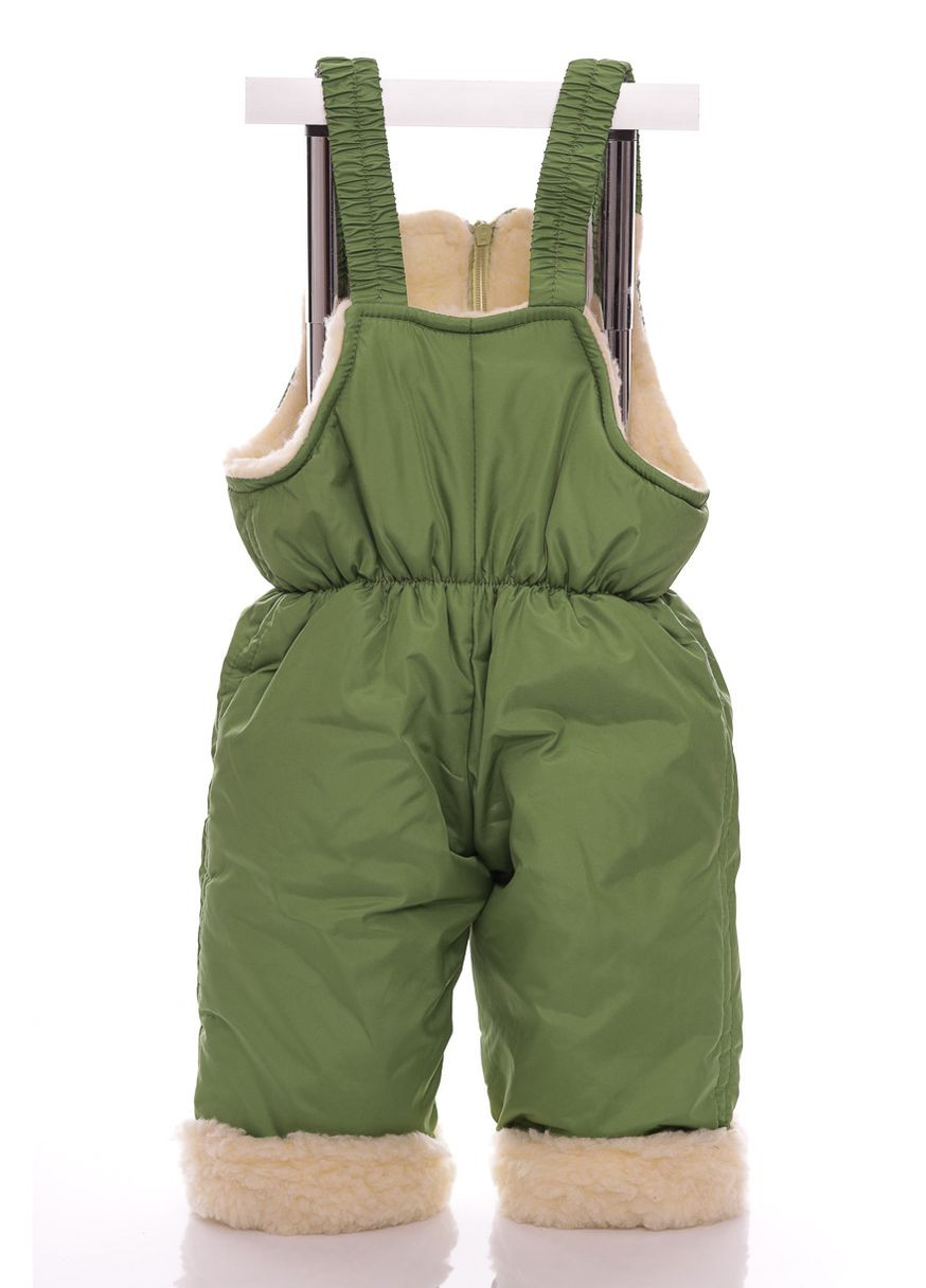 Зелений зимній комбінезон на суцільному хутрі нуль салатовий 86 см (27612) BABYKROHA