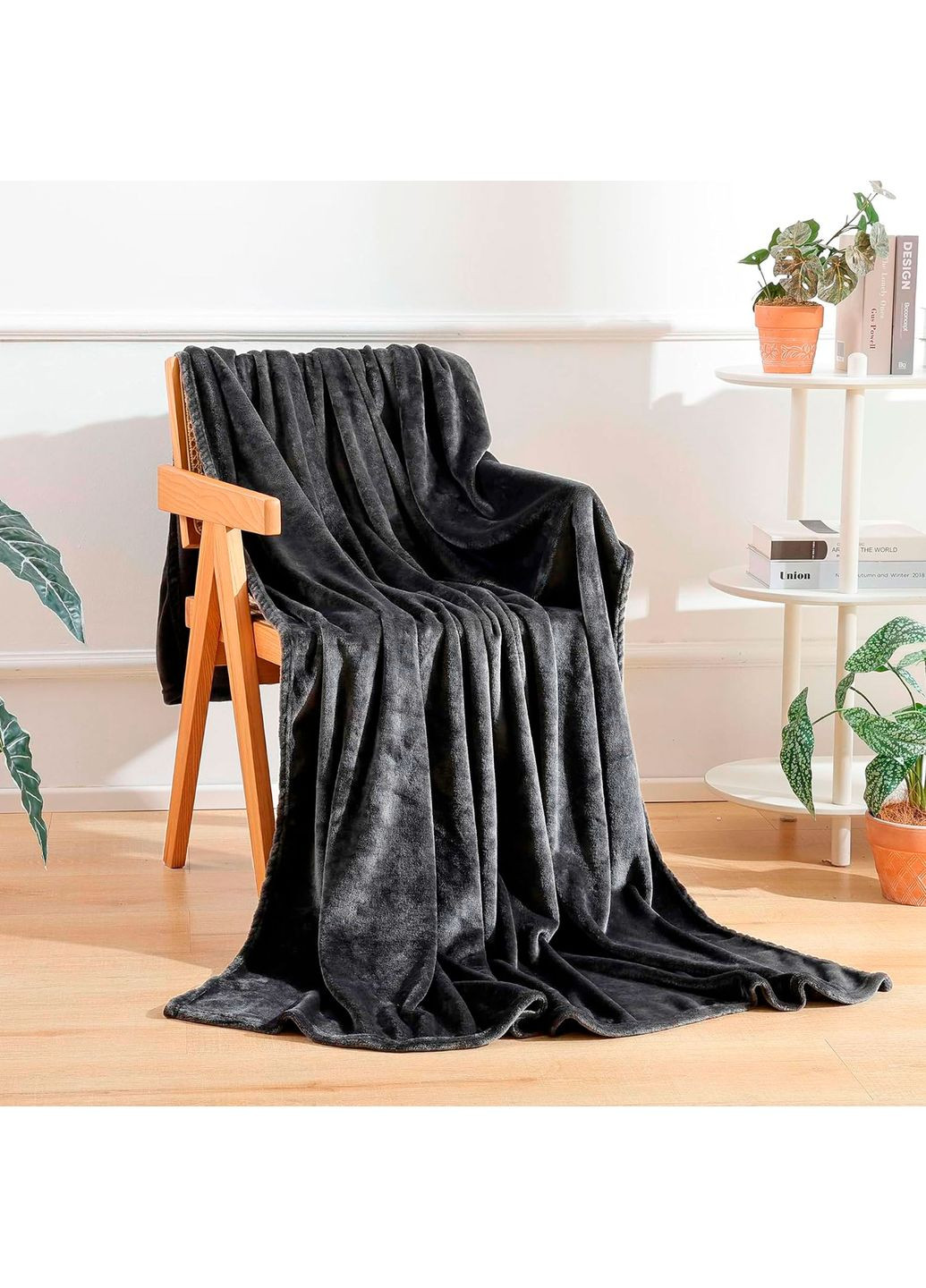 Плед флісовий темно-сірий 150x200 см Love You 8174 (368904042)