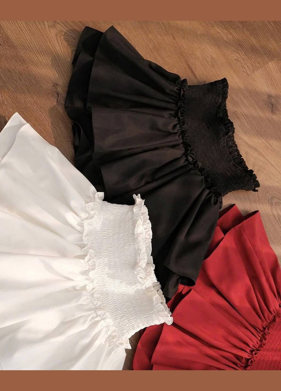 Белая повседневная, кэжуал однотонная юбка шорты No Brand