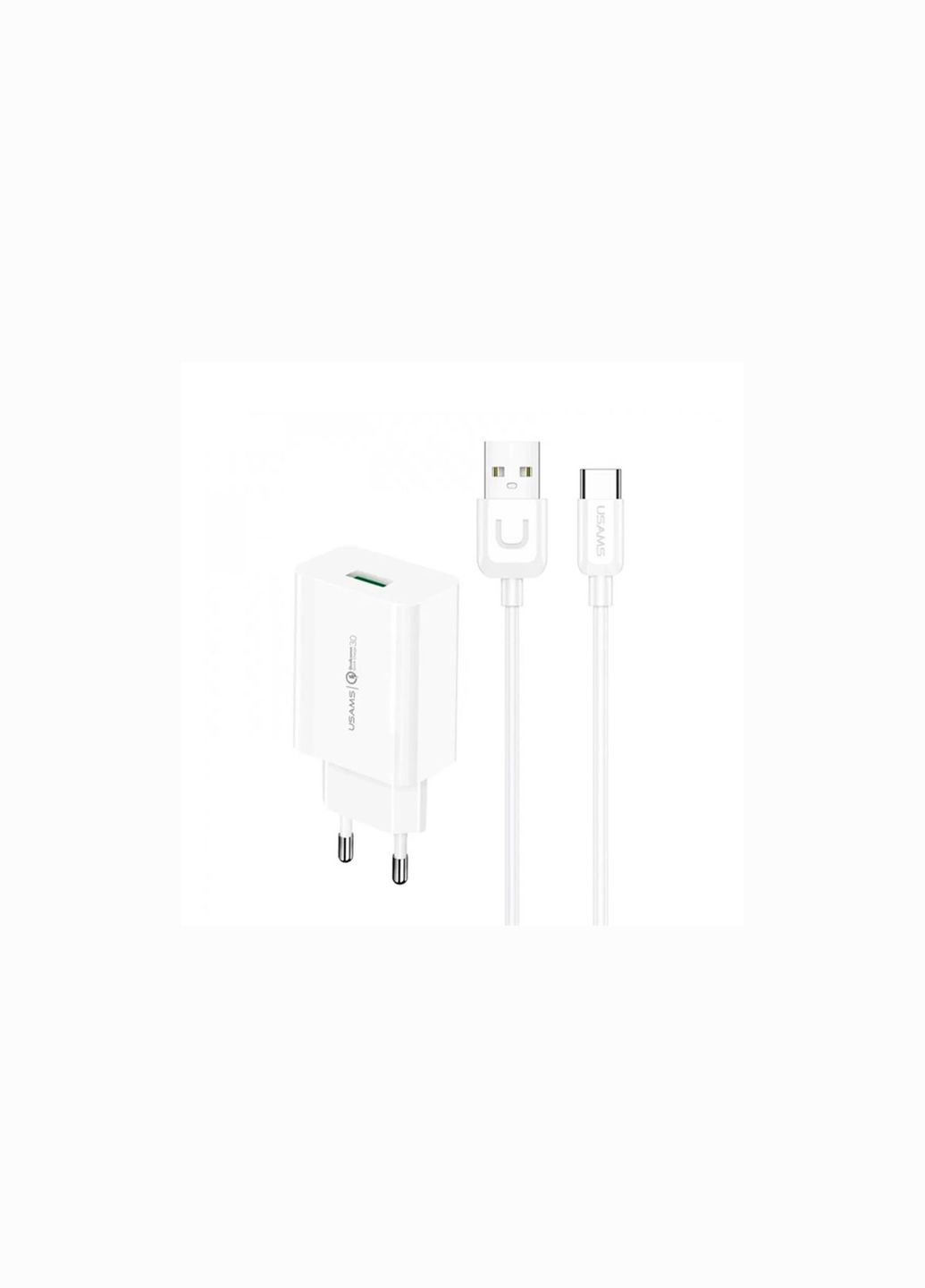 МЗП T48 Travel Charger Kit 18W+TypeC Cable 1MWhite USAMS (315481599)
