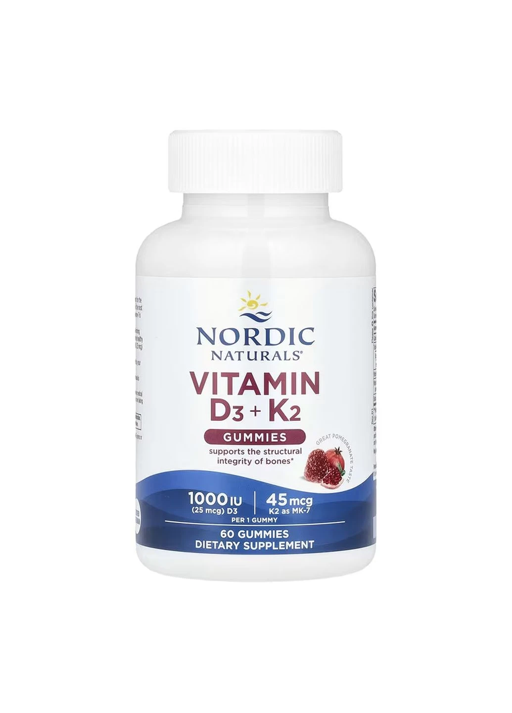 Вітамін D3 з K2 для кісток Vitamin D3 + K2 60 gummies Nordic Naturals (392468199)