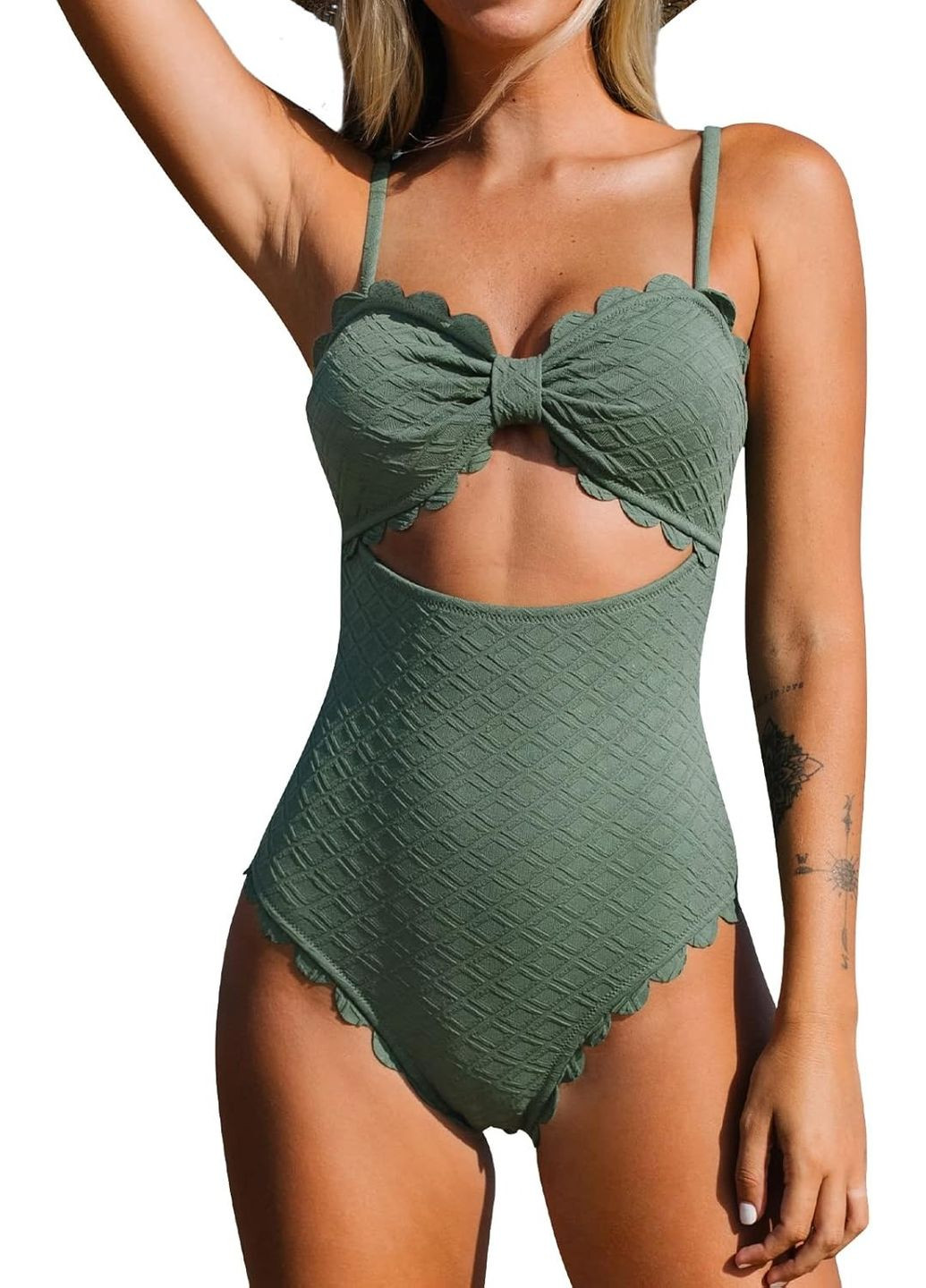 Оливковий (хакі) літній купальник CUPSHE