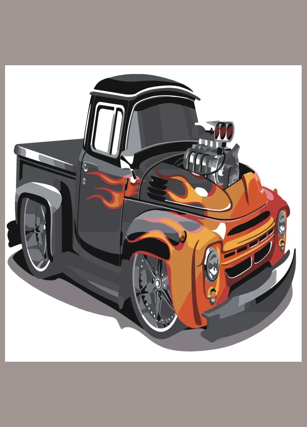 Картина по номерам Супер-кар (с лаком и уровнем) 30х30 см ES063 ( ) Strateg (328946069)