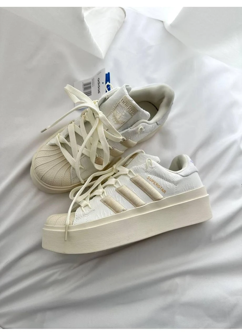 КРОСІВКИ ЖІНОЧІ ADIDAS SUPERSTAR BONEGA WHITE BEIGE АДІДАС СУПЕРСТАР No Brand бежеві демісезони (367171274)