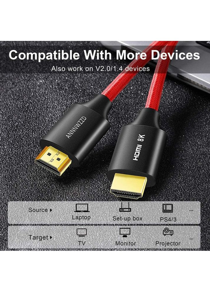 Кабель HDMI ANNNWZZD 8K 60 Гц 10м No Brand (363320343)