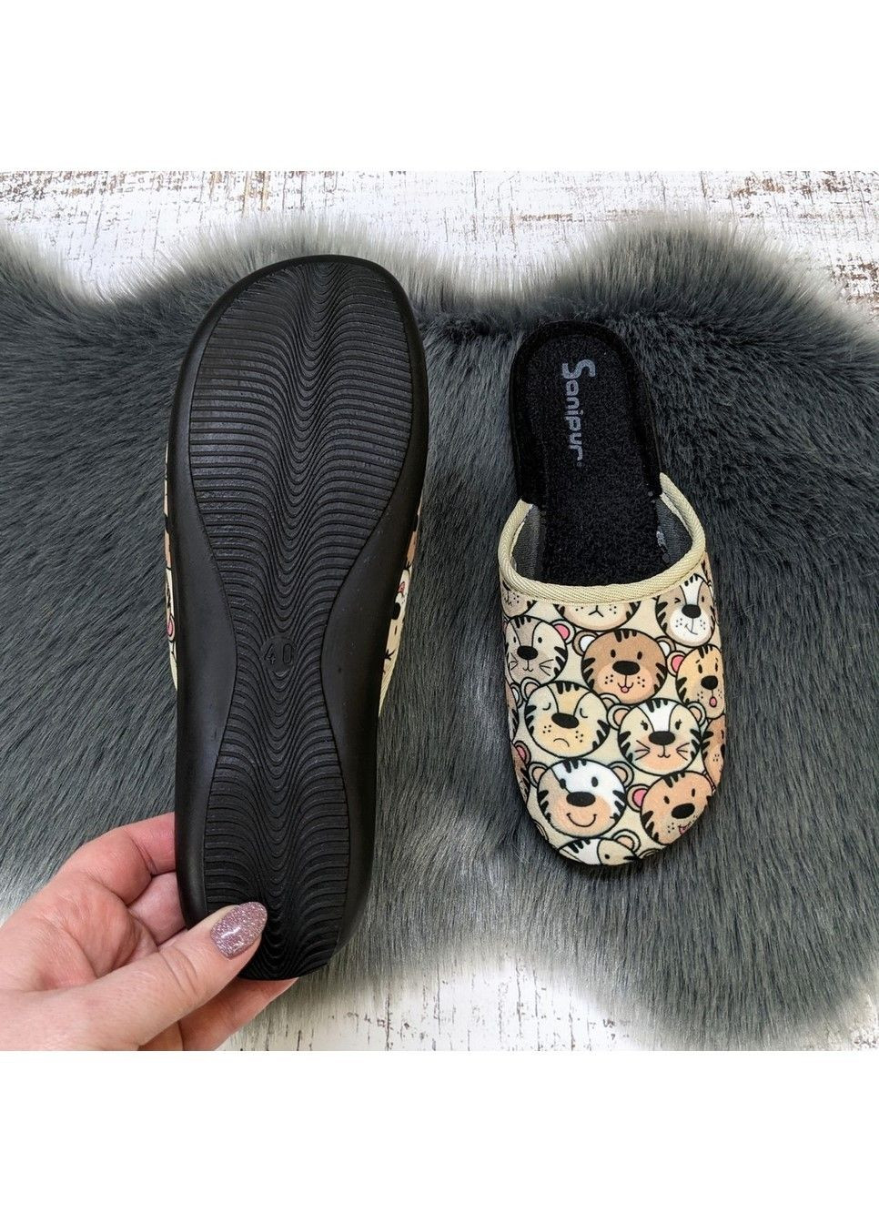 Бежевые тапочки домашние Fashion