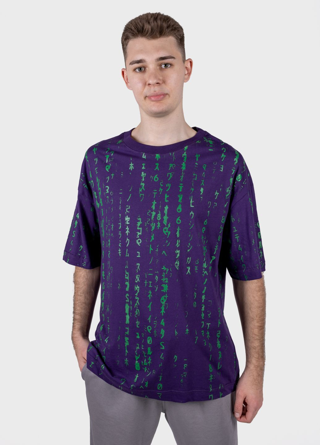 Фіолетова футболка чоловіча фіолетова з принтом 103780 Power