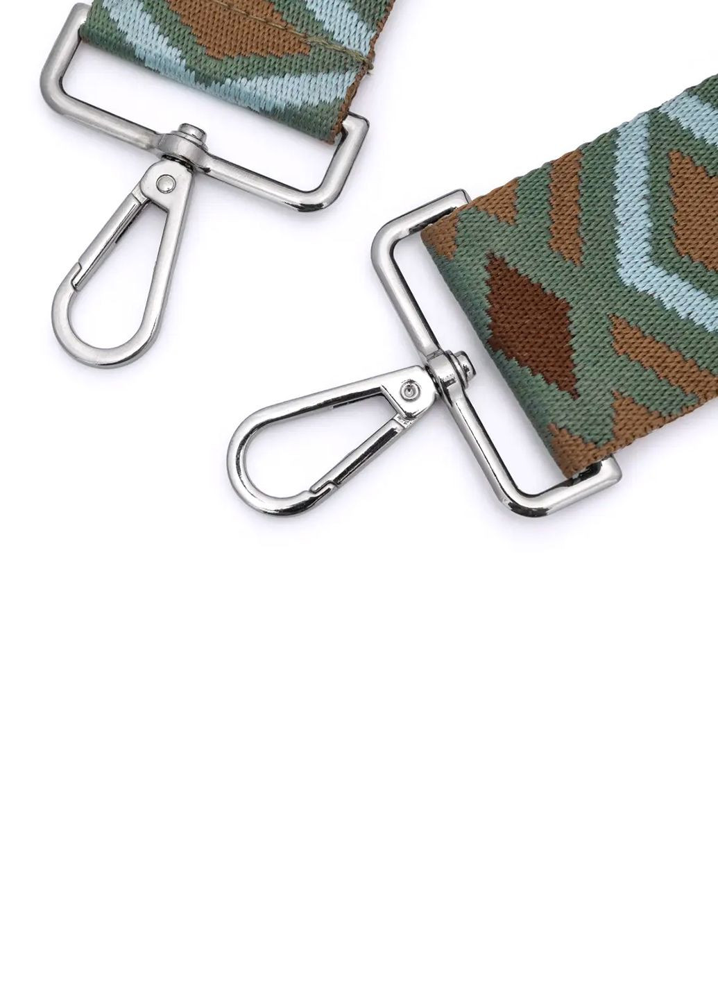 Ремінь для сумки текстильний 50 мм SR-7060-13 silver з карабінами зелений HandyCover (282720975)