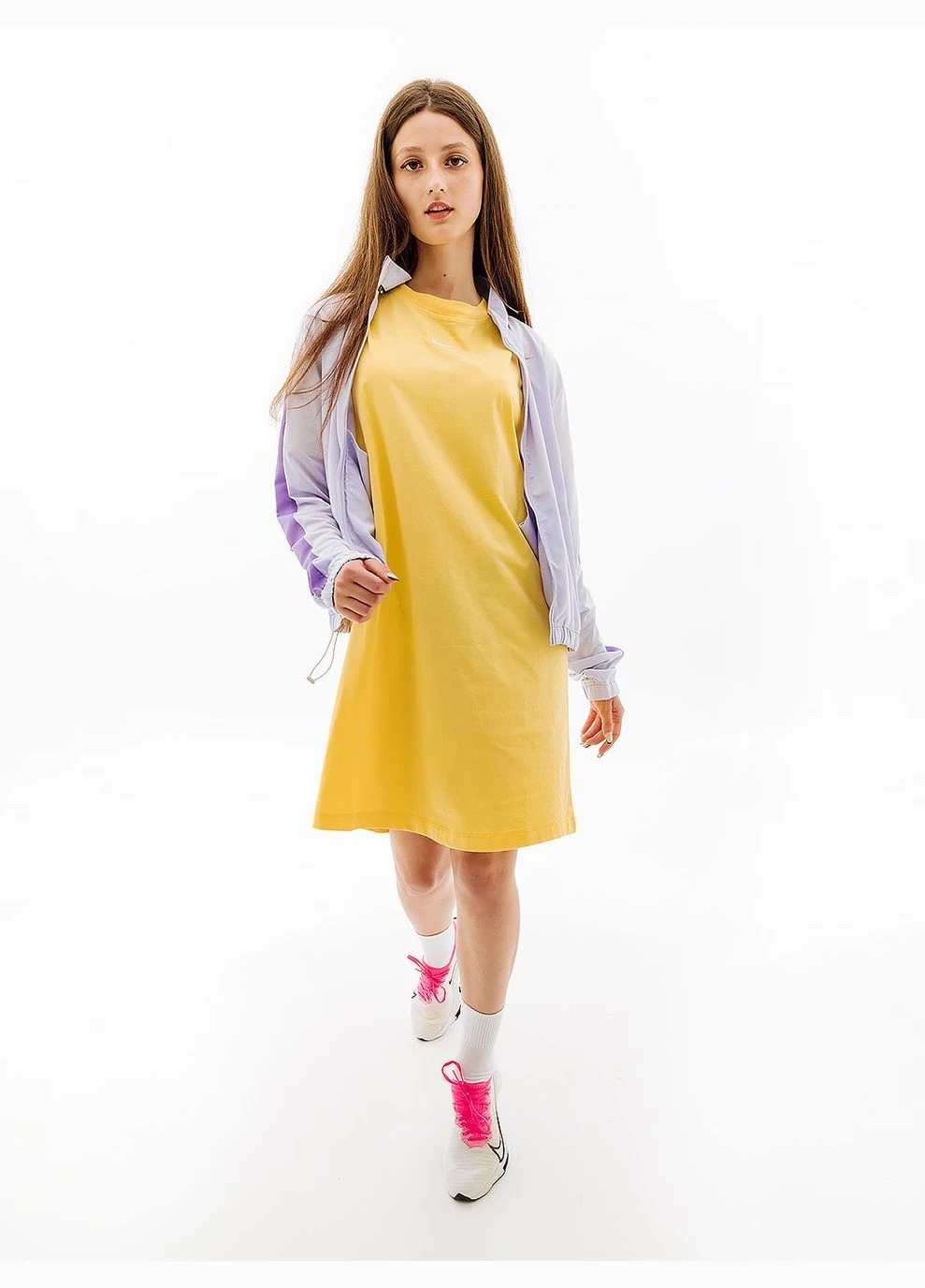 Жовтий сукня w nsw essntl ss dress tshrt Nike