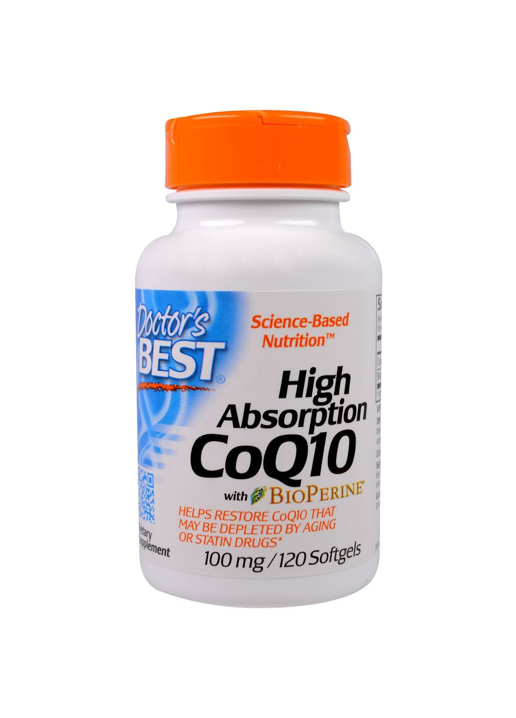 Коэнзим Q10 Высокой Абсорбации 100мг, BioPerine,, 120 желатиновых капсул Doctor's Best (326055092)