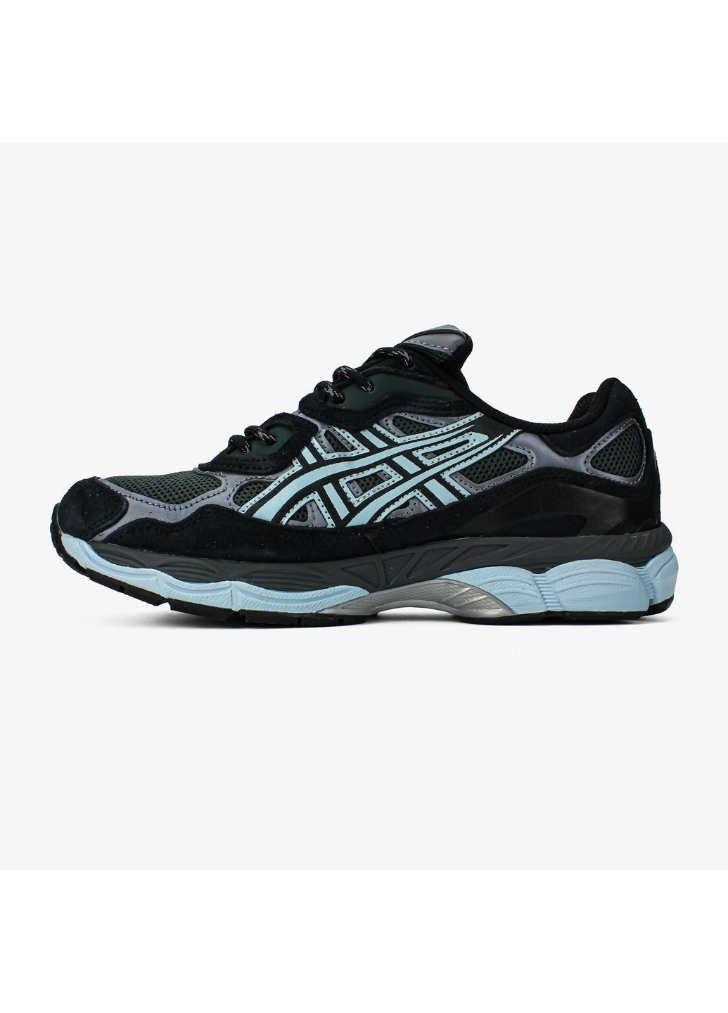 Чорні Осінні кросівки чоловічі і жіночі asics gel-nyc black blue | асікс гель нюк чорні No Brand