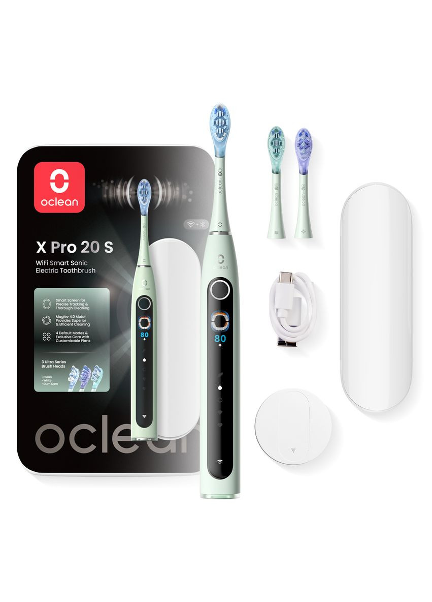 Розумна зубна електрощітка X Pro 20 Set Electric Toothbrush Green (6970810556933) Oclean (356728328)