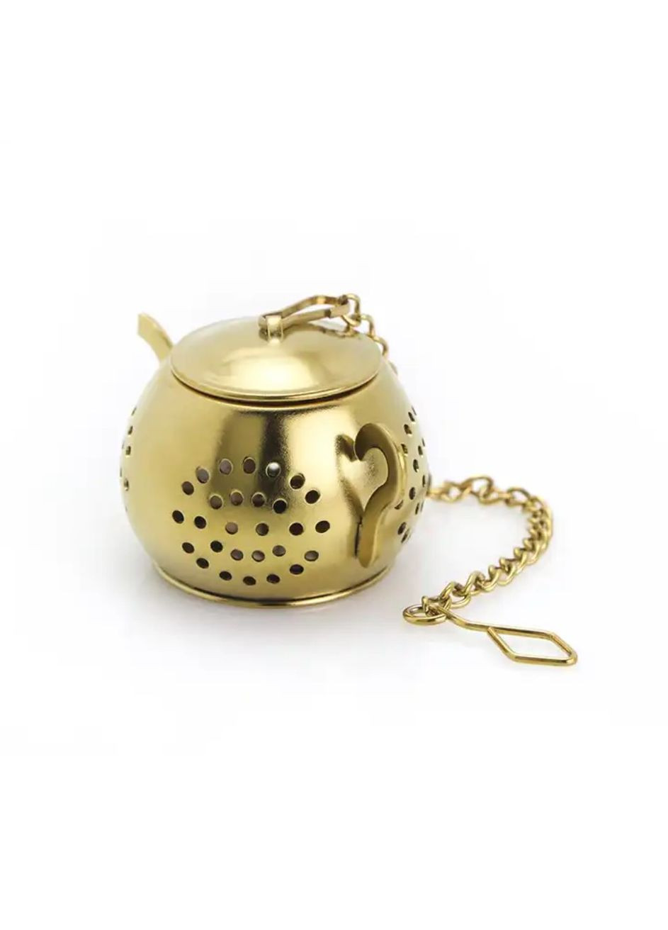 Сепаратор для чаю, чайник - фільтр для заварювання чаю золотистого кольору No Brand (280823080)