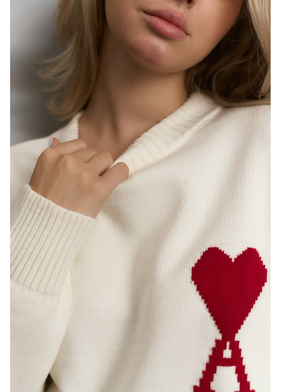 Молочный демисезонный свитер ami джемпер Україна