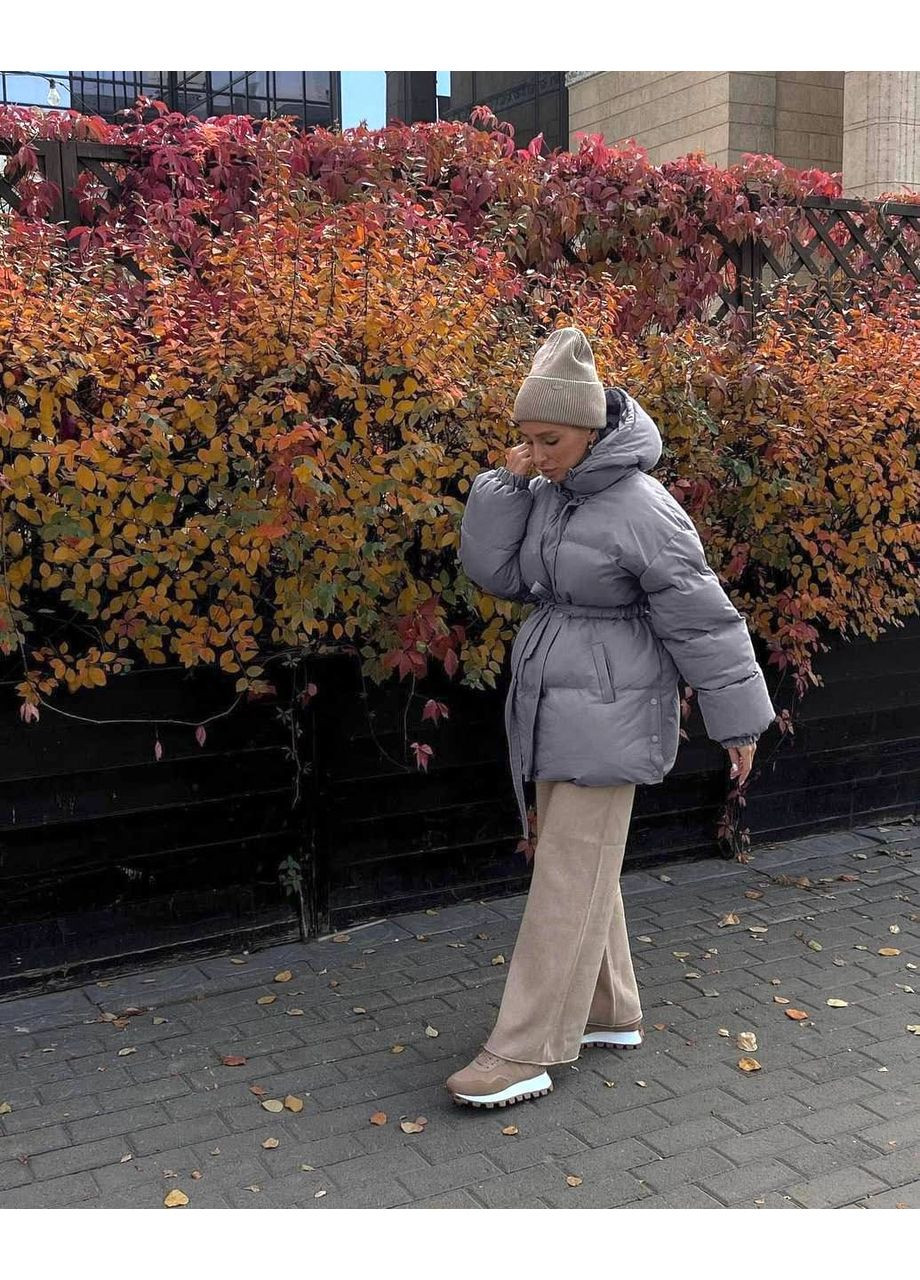 Сіра демісезонна куртка жіноча тепла Style Point