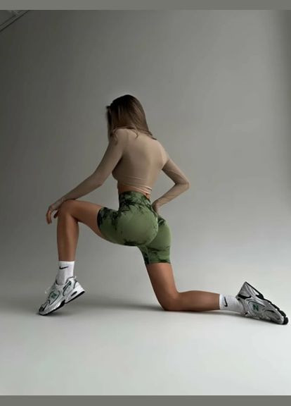 Велосипедки-шорти жіночі з пуш-ап TieDye 18683 S хакі Fashion (336873696)
