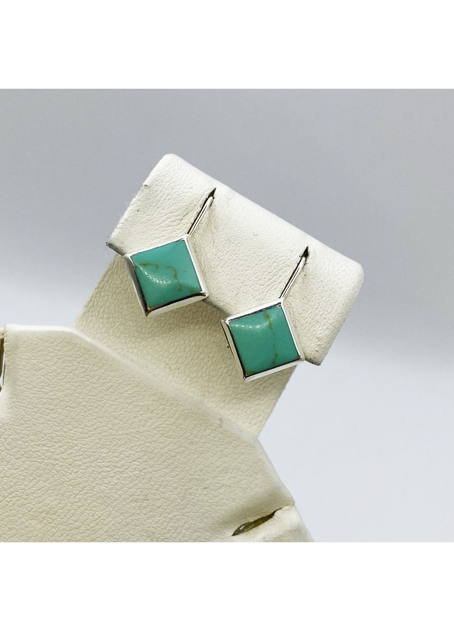 Сережки срібні з бірюзою 1,01 г No Brand (369737418)