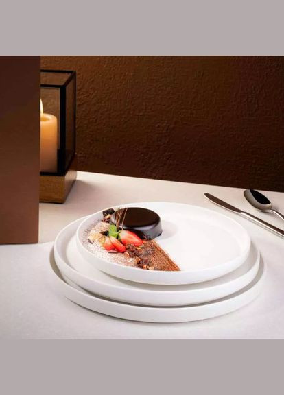 Тарелка мелкая (низкий борт) фарфоровая Selas 25 см ivory ASEARN000B11025 Красивая фарфоровая тарелка Ariane (308038157)