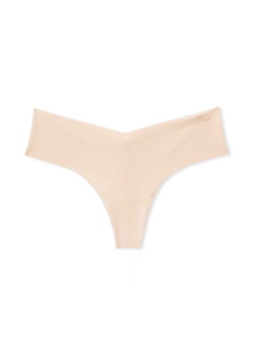 Трусики-стринги женские бесшовные No-Show Thong Panty светло-бежевые XL Victoria's Secret (316659352)