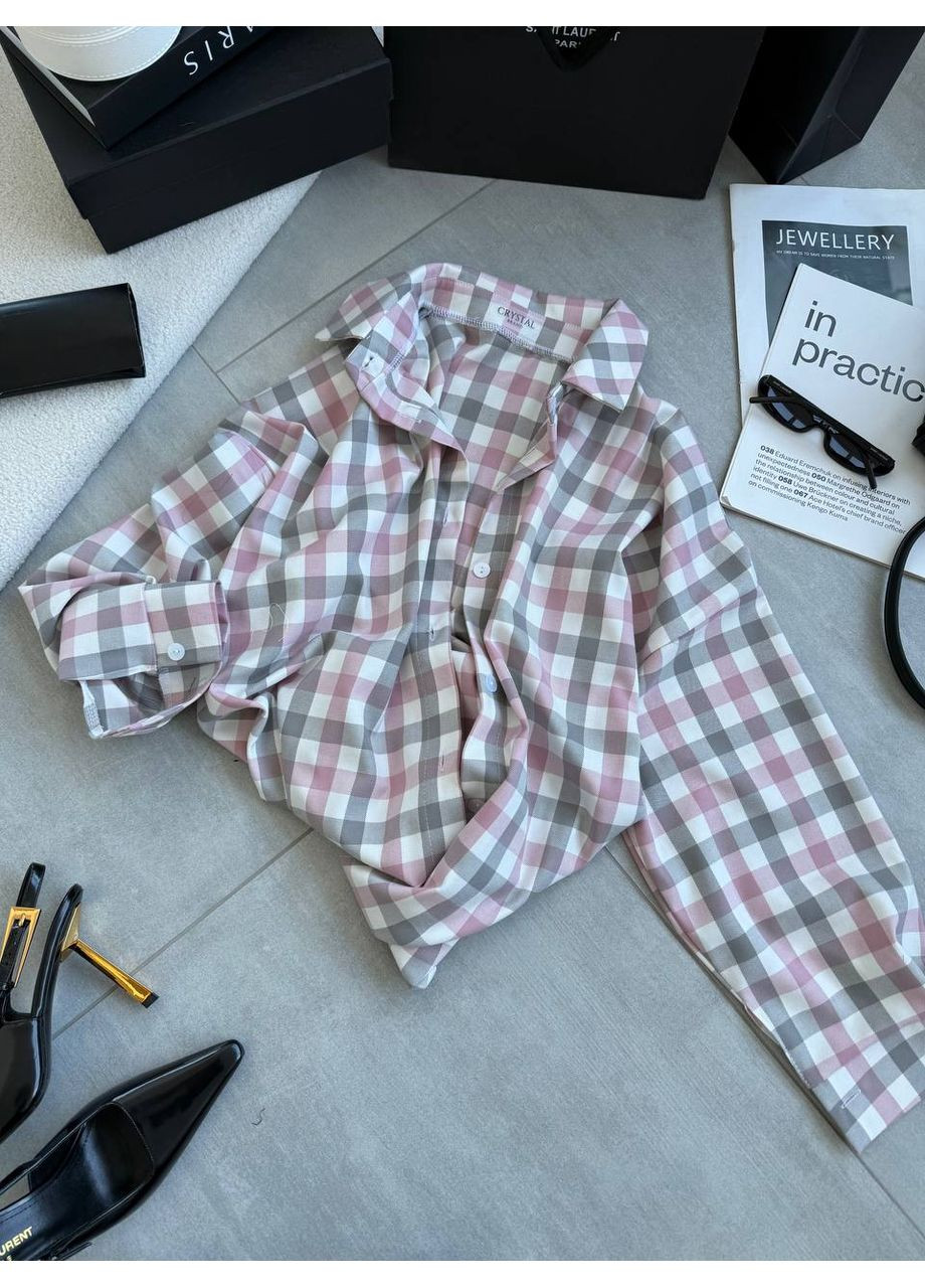 Сорочка в клітинку з костюмної тканини — стиль і комфорт щодня 💥 ЗАМІРИ В ОПИСІ Vione (367077240)
