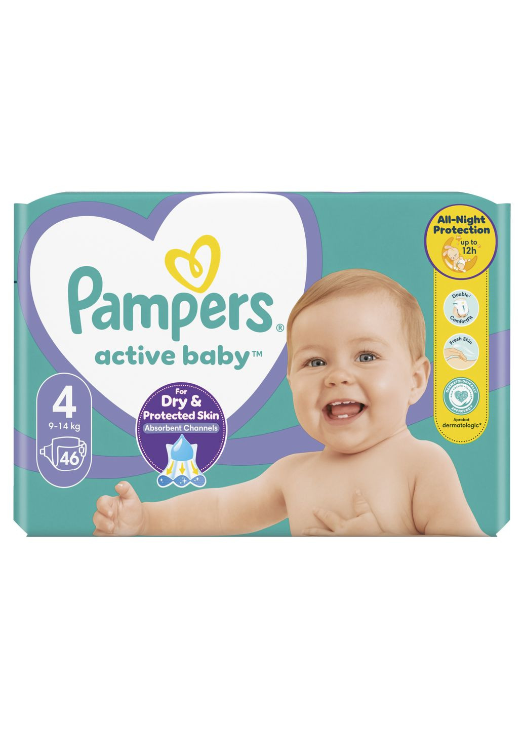 Підгузки на липучках Active Baby 4 (9-14 кг), 46 шт. Pampers (327223488)
