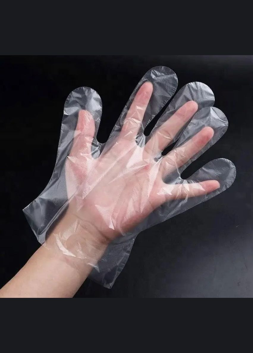 Рукавички поліетиленові одноразові прозорі, 100 шт. UDPACK (327878403)