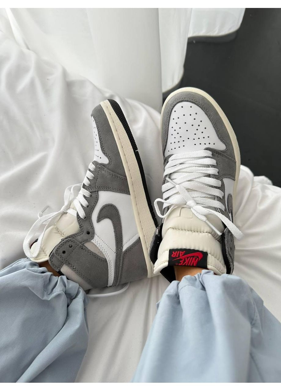 Білі Осінні кросівки чоловічі nike air jordan 1 high washed heritage найк аір джордан No Brand
