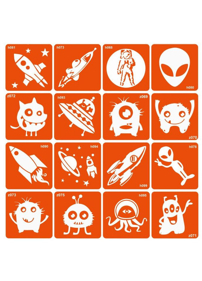 Набір трафаретів для біо-тату "Monsters and rockets" monsters-and-rockets-16 Fresh Tattoo (367967666)