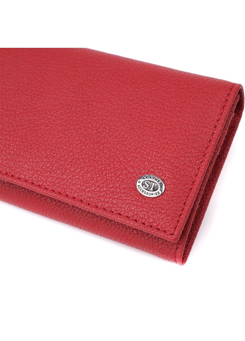 Яскравий вертикальний гаманець із натуральної шкіри 23087 Червоний st leather (330258915)