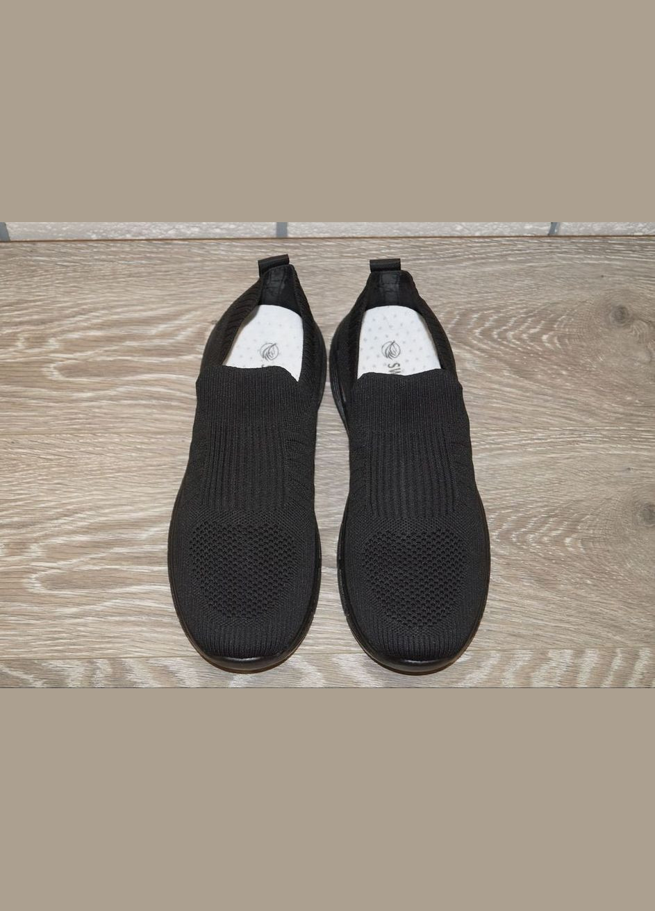 Чорні Осінні кросівки чоловічі без шнурків SWIN SHOES 1022-1