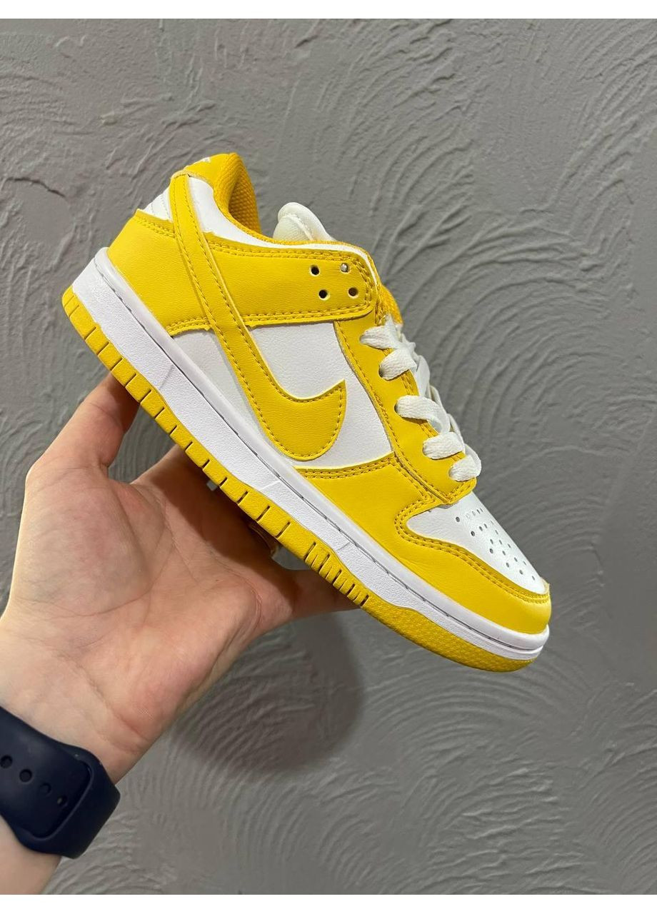 КРОСІВКИ ЖІНОЧІ NIKE SB DUNK LOW YELLOW WHITE НАЙК СБ ДАНК No Brand білі демісезони (367174919)