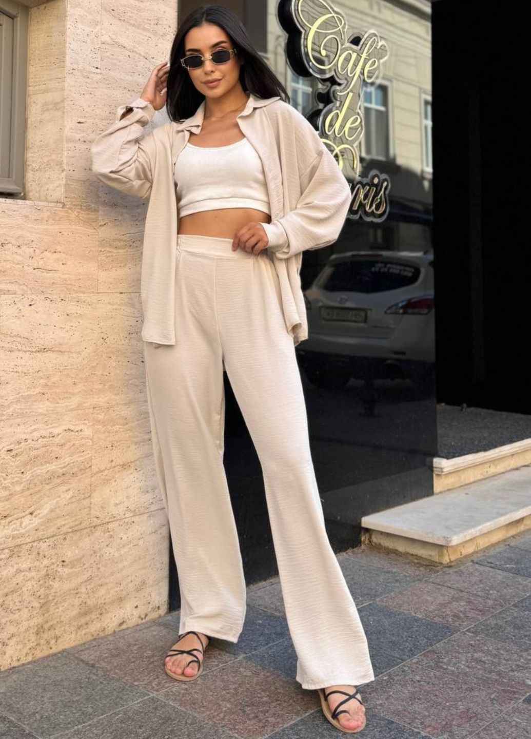 Костюм-двойка: свободная рубашка и брюки палаццо Україна (328432644)