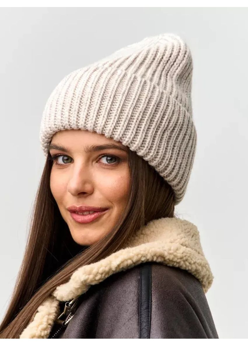 Шапка-бини с широким отворотом No Brand Біні (365814653)