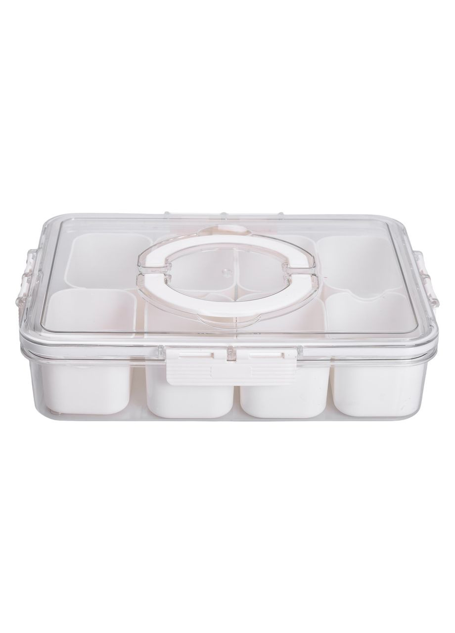 Контейнер для їжі з 8 відсіками 31х24х7 см судок для їжі пластиковий 2.5 л Білий HP-27-3 Yiwu (365256753)