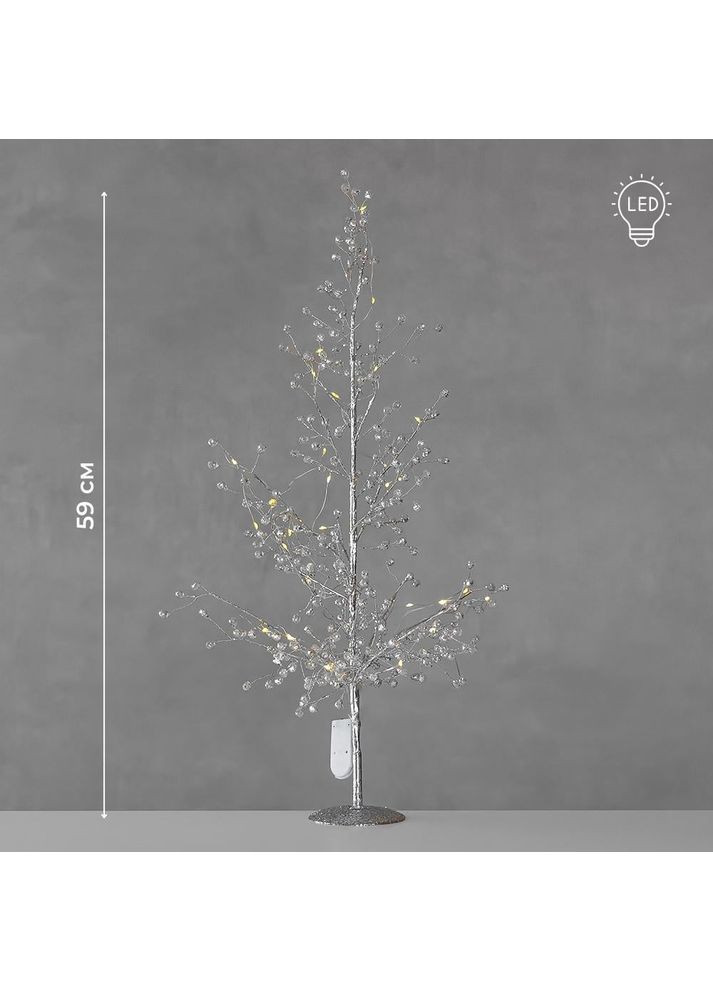 Декоративное дерево с подсветкой Серебренное сияние, 59 см ELISEY (368672107)
