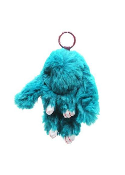 М'яка іграшка хутряний брелок "Кролик" бірюзовий 23 см МІС (372130284)