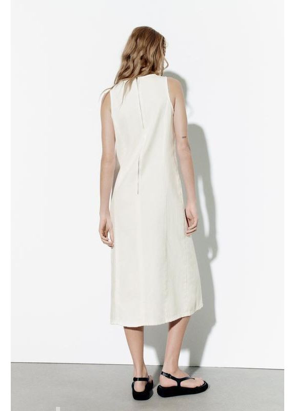 Белое джинсовое платье меди Zara