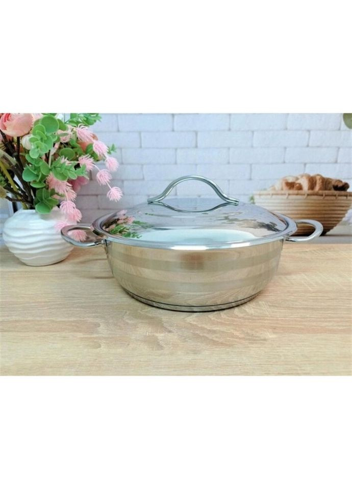 Каструля з кришкою 2006-36 36 см 10.4 л сіра OMS (335972599)