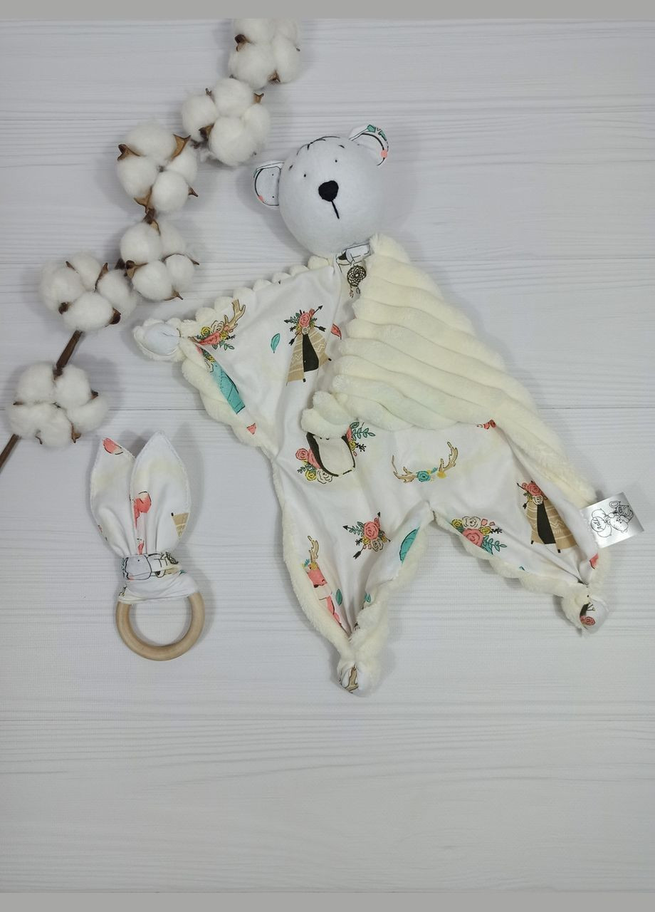 Комфортер Медвежонок и Эко грызунок Шуршащие ушки a.l.babybox Лесные жители Молочный No Brand (315488051)