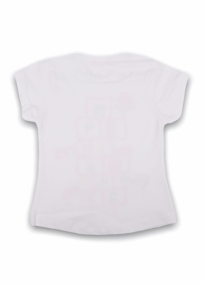 Белая летняя футболка детская девочка белая Let's Shop