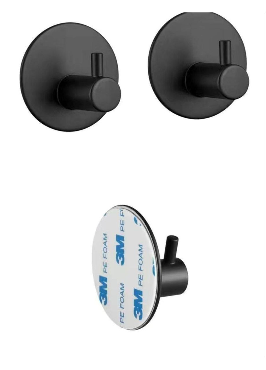 Настенный самоклеящийся серый круглый крючок для полотенец, халатов, куртки в ванную, кухню или прихожую Unbranded (341288506)