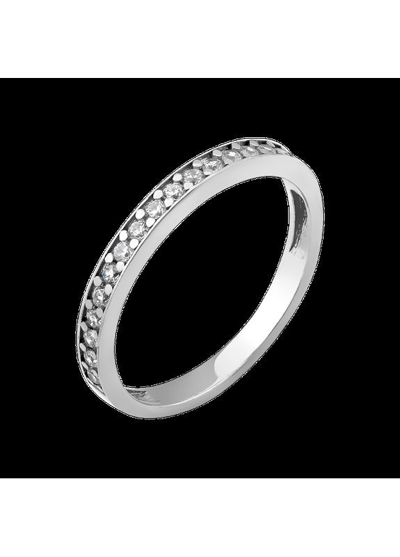 Срібне кільце Неделька з маленькими білими фіанітами 16.5 Каштан (342335424)