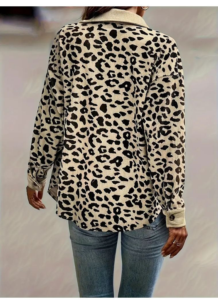 Бежевый женский жакет с леопардовым принтом для женщин No Brand леопардовый - демисезонный