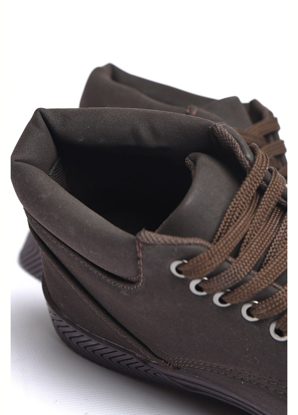 Коричневые осенние ботинки мужские демисезонные темно-коричневого цвета Let's Shop