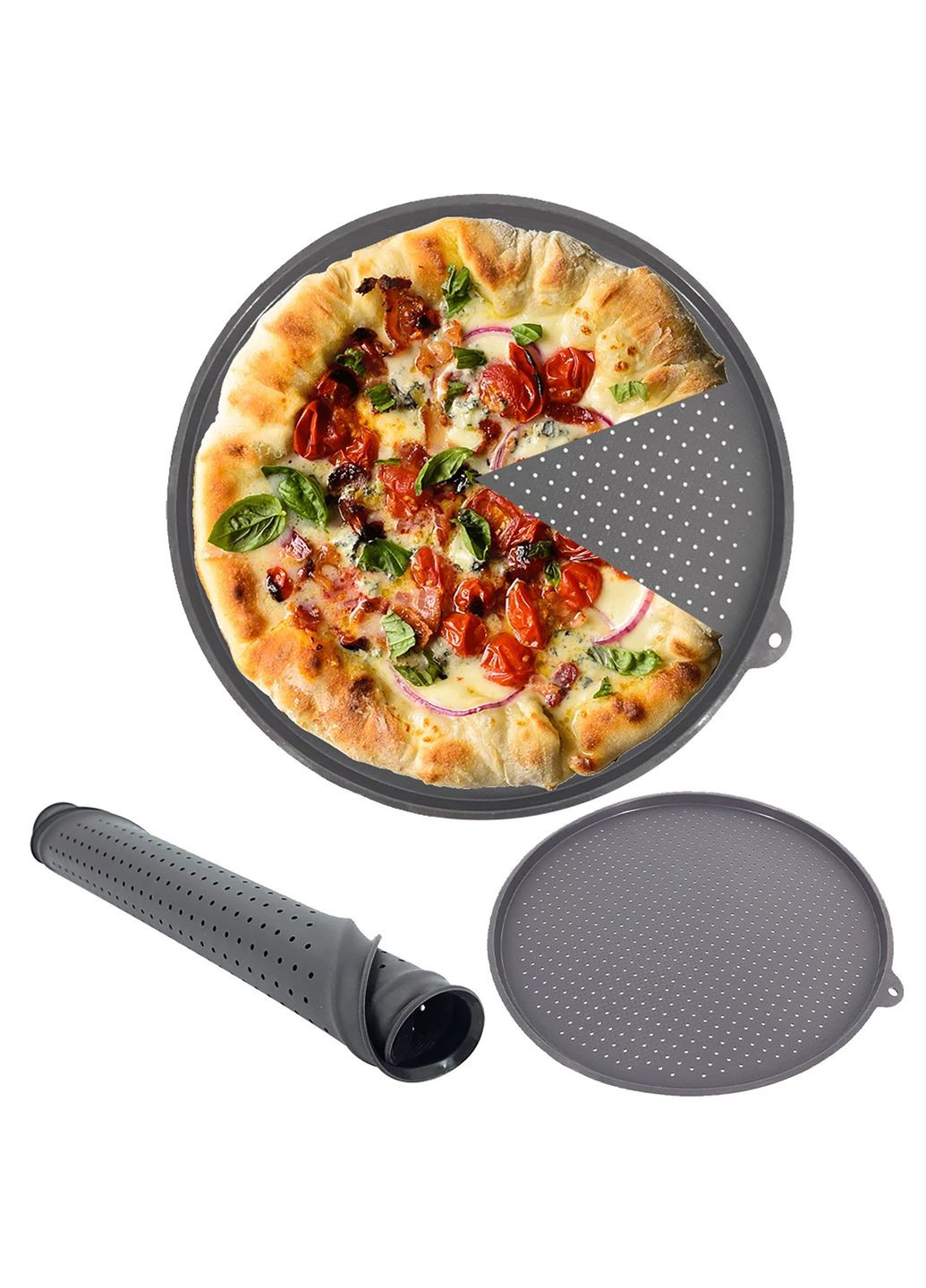 Форма силиконовая антипригарная перфорированная для выпечки пиццы Ø 34.5 см Kitchen Master (284281746)